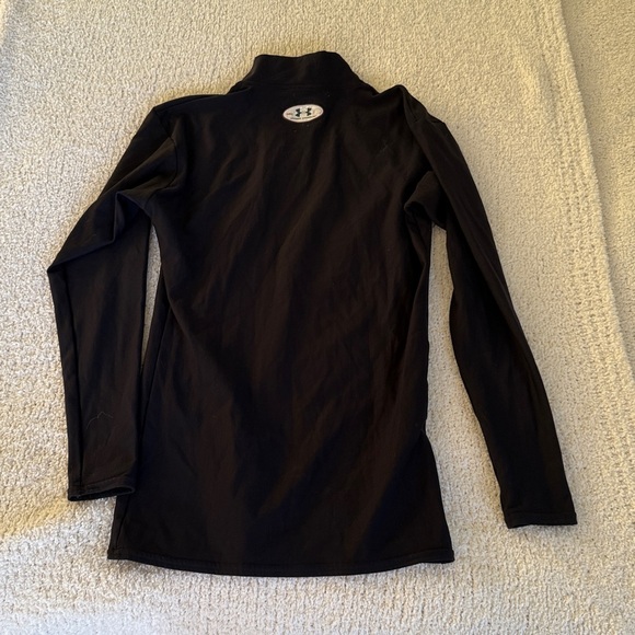 Under Armour Men’s Thermal Long Sleeve Black Mock Neck Top Size Medium Heat Gear - Picture 3 of 7